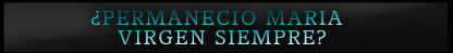 Permanecio Maria Virgen Siempre?